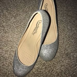 Silver Glitter Heels
